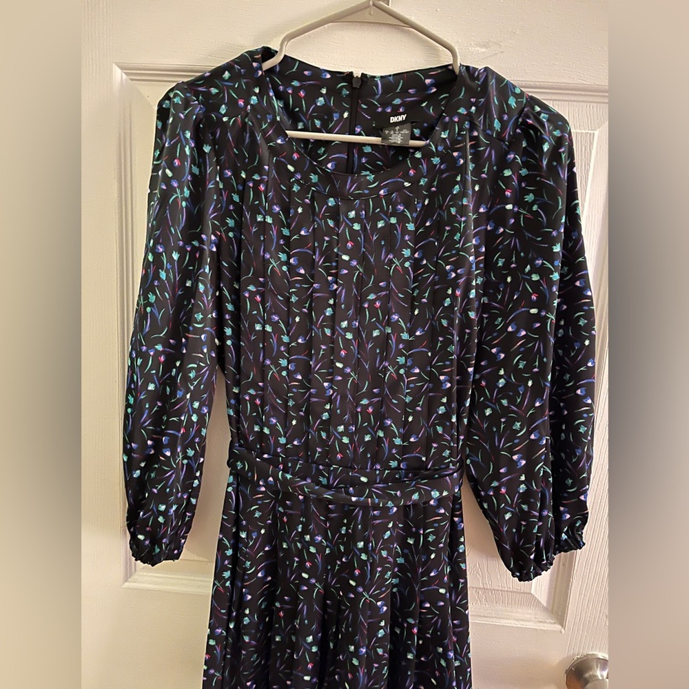 DKNY Midi Tie Waist Dress